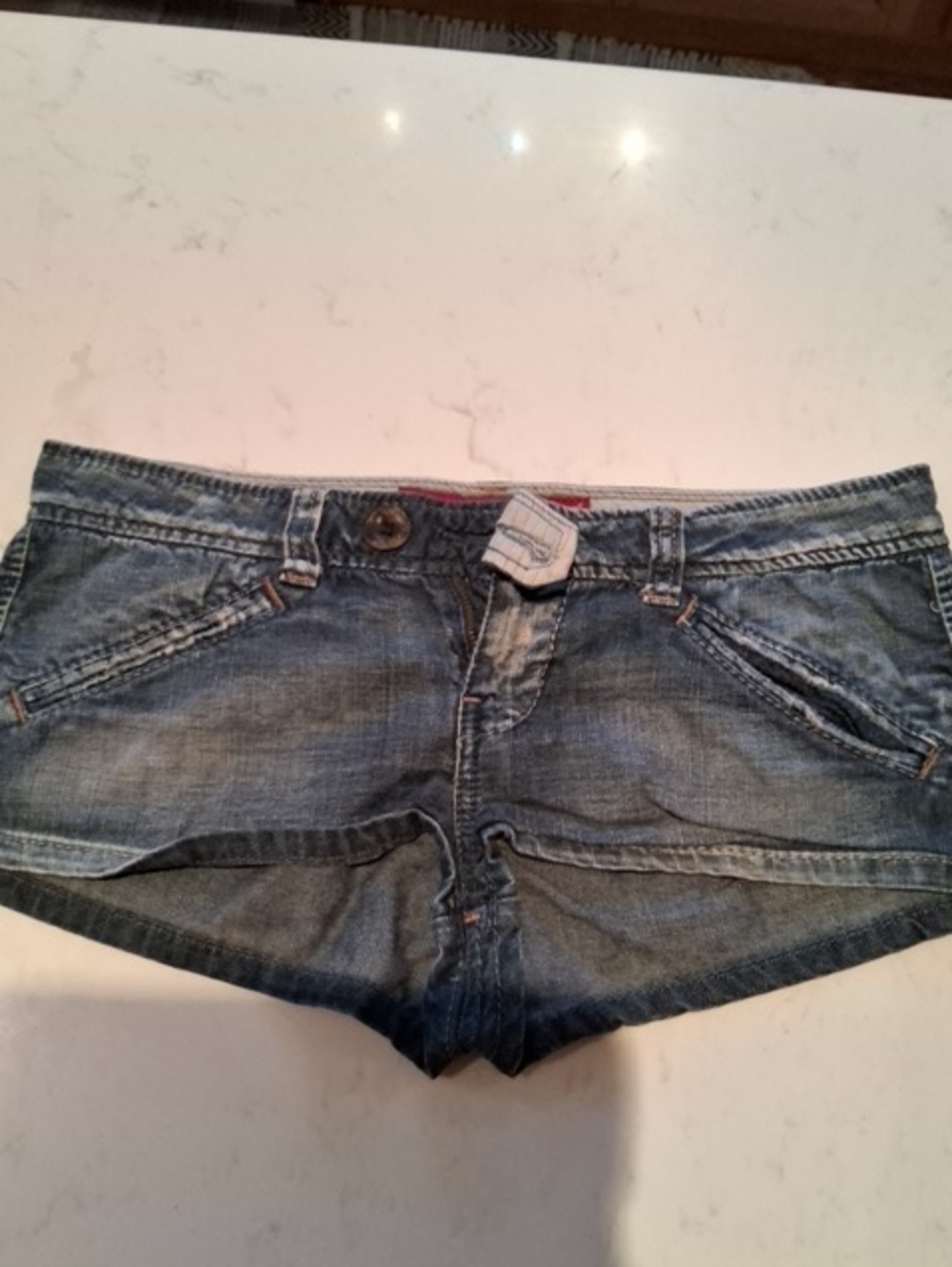 GUESS Distressed Light Blue Denim Shorts